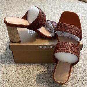 Women's Brown Woven Heeled Sandals